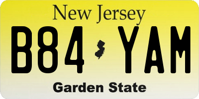 NJ license plate B84YAM