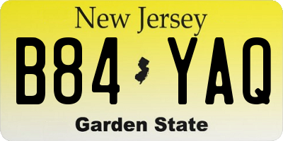 NJ license plate B84YAQ