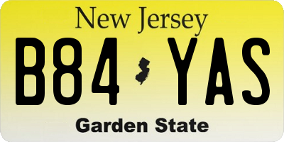 NJ license plate B84YAS