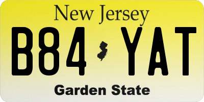 NJ license plate B84YAT