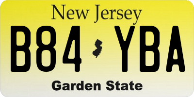 NJ license plate B84YBA