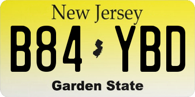 NJ license plate B84YBD