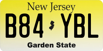 NJ license plate B84YBL