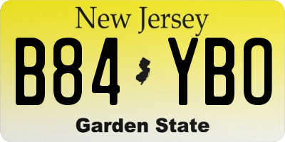 NJ license plate B84YBO