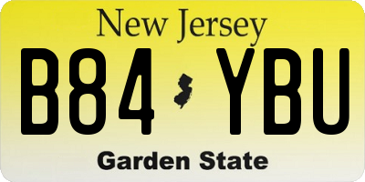 NJ license plate B84YBU