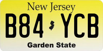 NJ license plate B84YCB