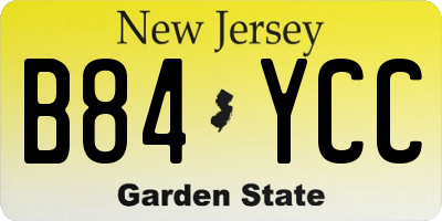 NJ license plate B84YCC