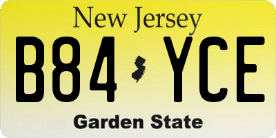 NJ license plate B84YCE