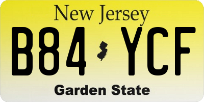 NJ license plate B84YCF