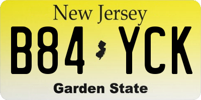 NJ license plate B84YCK
