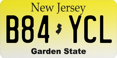 NJ license plate B84YCL