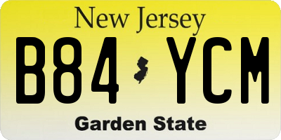 NJ license plate B84YCM