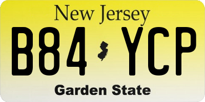 NJ license plate B84YCP