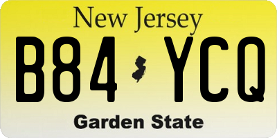 NJ license plate B84YCQ