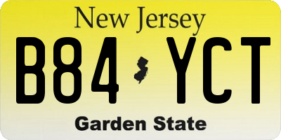 NJ license plate B84YCT