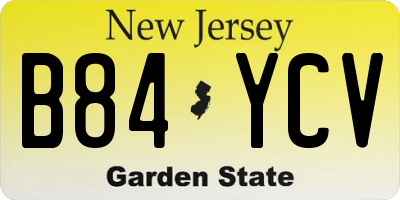 NJ license plate B84YCV
