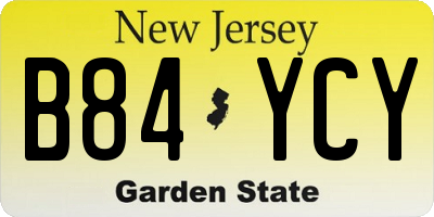 NJ license plate B84YCY