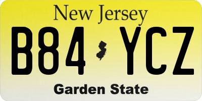 NJ license plate B84YCZ