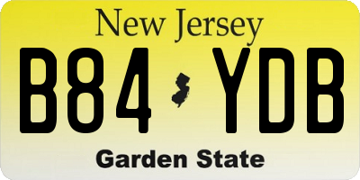NJ license plate B84YDB