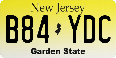 NJ license plate B84YDC