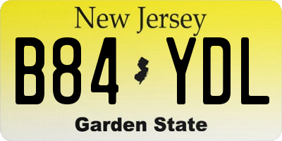 NJ license plate B84YDL