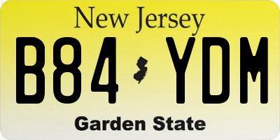 NJ license plate B84YDM