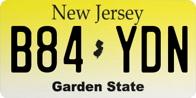 NJ license plate B84YDN