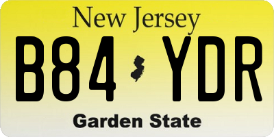NJ license plate B84YDR