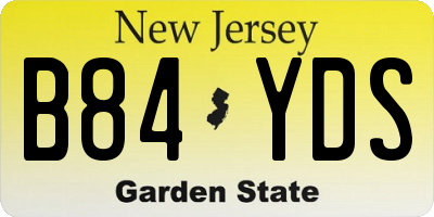 NJ license plate B84YDS