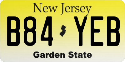NJ license plate B84YEB