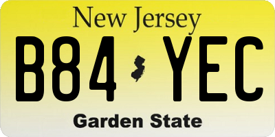 NJ license plate B84YEC