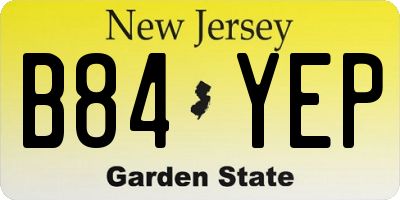 NJ license plate B84YEP
