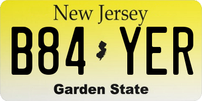 NJ license plate B84YER