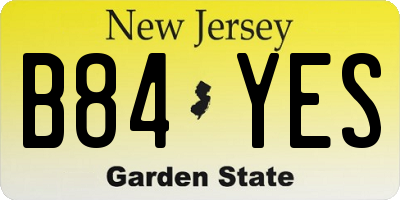 NJ license plate B84YES