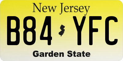 NJ license plate B84YFC