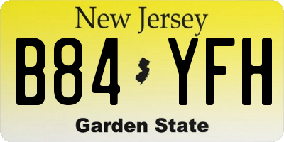 NJ license plate B84YFH