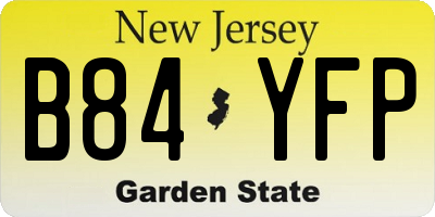 NJ license plate B84YFP