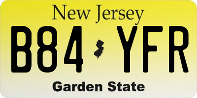 NJ license plate B84YFR