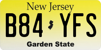 NJ license plate B84YFS