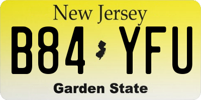 NJ license plate B84YFU