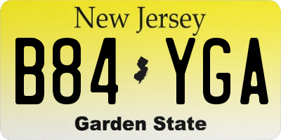 NJ license plate B84YGA