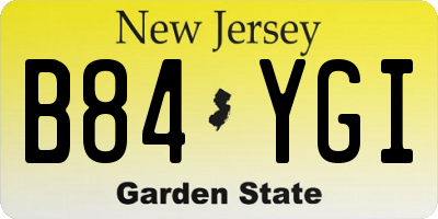 NJ license plate B84YGI