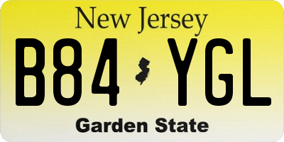 NJ license plate B84YGL