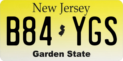 NJ license plate B84YGS