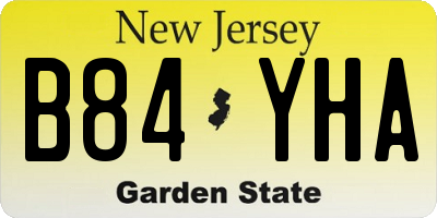 NJ license plate B84YHA