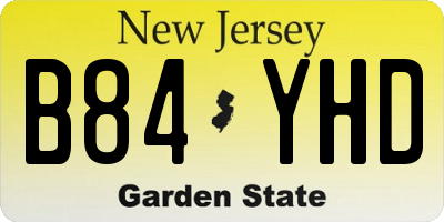 NJ license plate B84YHD