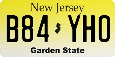 NJ license plate B84YHO
