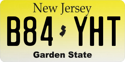 NJ license plate B84YHT