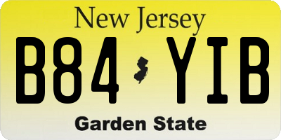 NJ license plate B84YIB