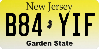 NJ license plate B84YIF